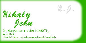 mihaly jehn business card